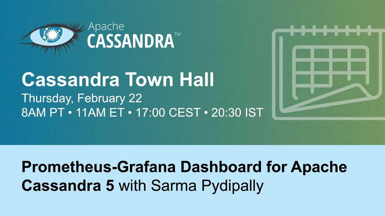 Prometheus-Grafana Dashboard for Apache Cassandra 5 | Apache Cassandra® Town Hall